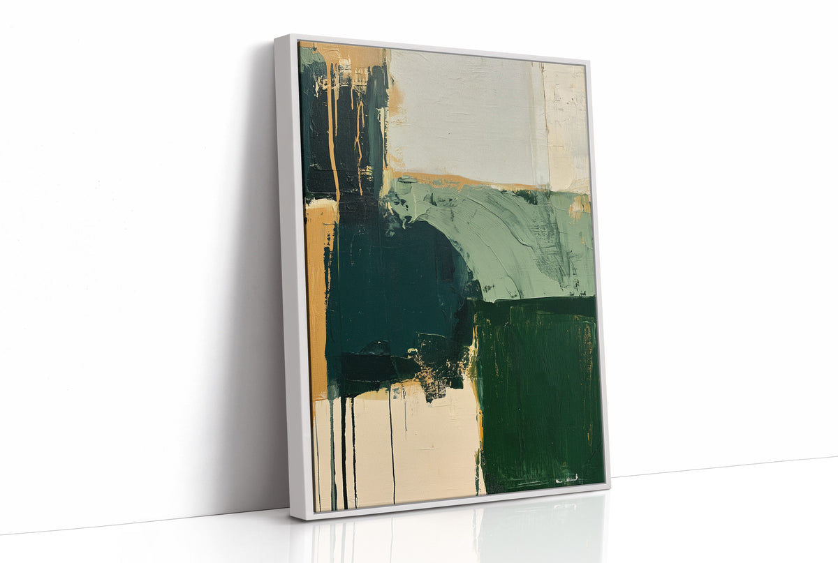 Forest Green Abstract Drip Study