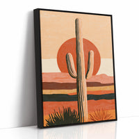Illustrated Saguaro Layered Sunset