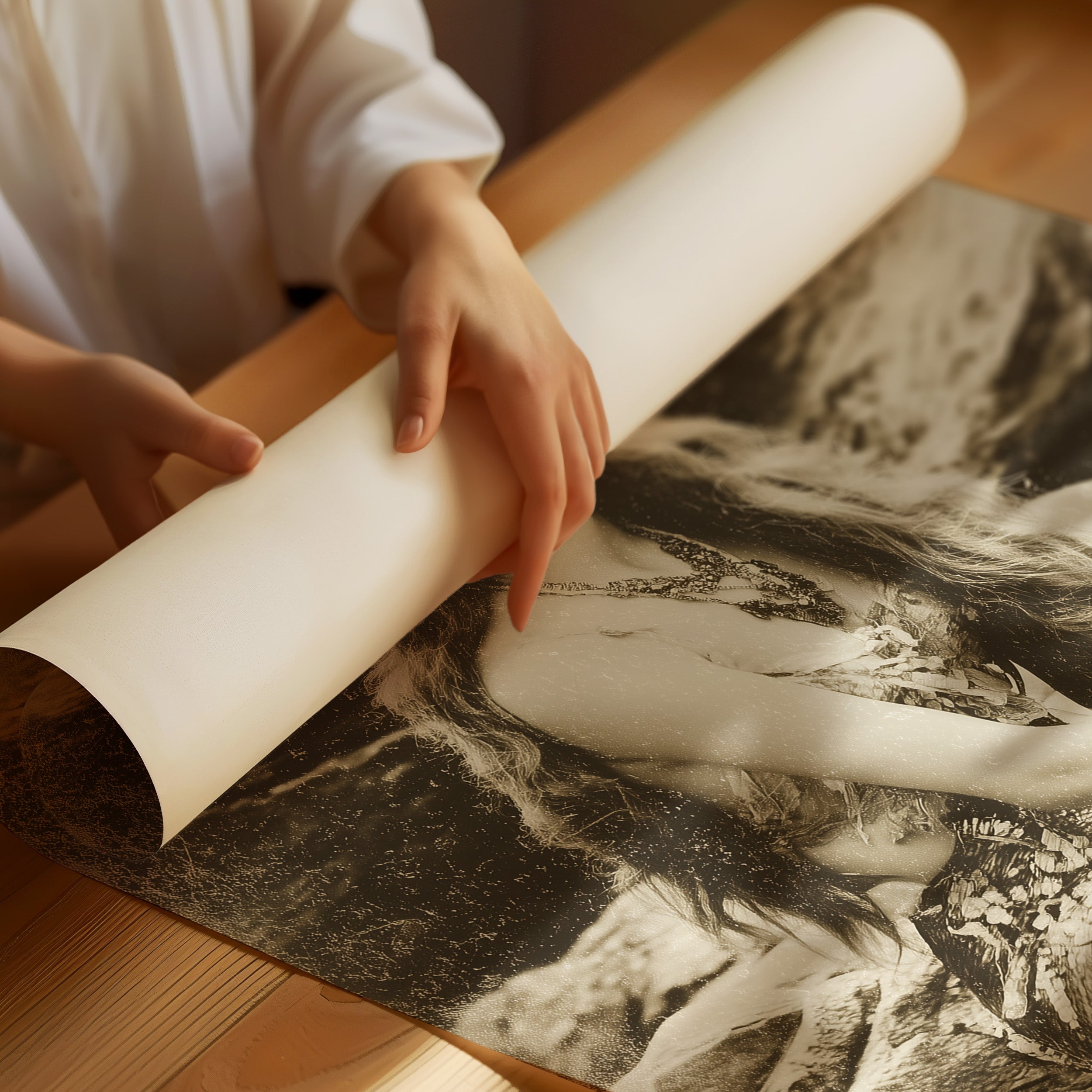 Vintage Waves Against Rocky Shore