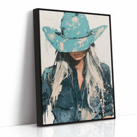 Turquoise Hat Cowgirl Portrait