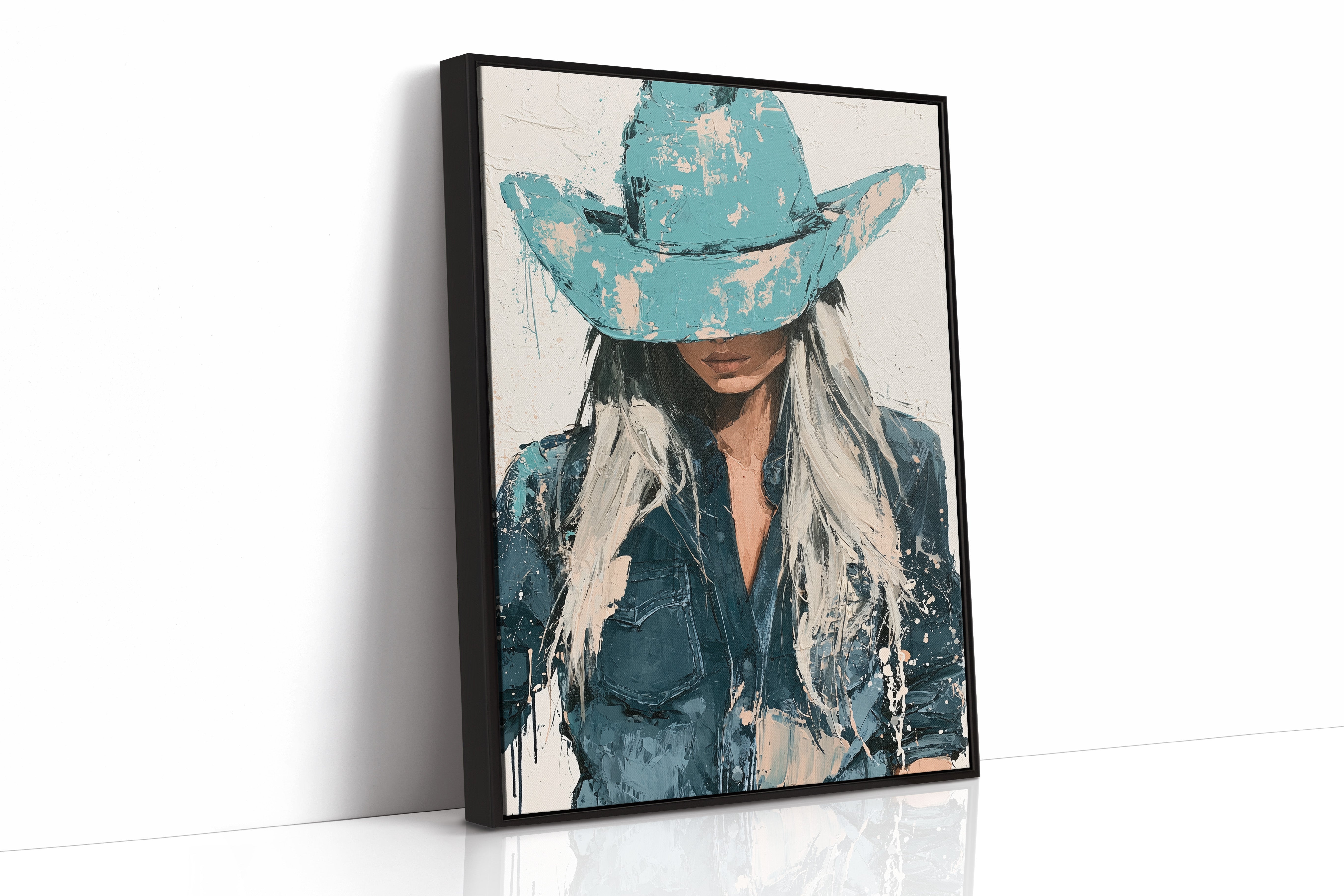 Turquoise Hat Cowgirl Portrait