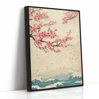 Cherry Blossoms Dance Above Waves