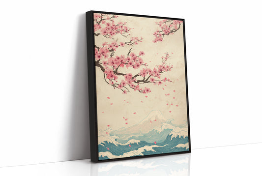 Cherry Blossoms Dance Above Waves