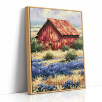 Red Barn in the Bluebonnets