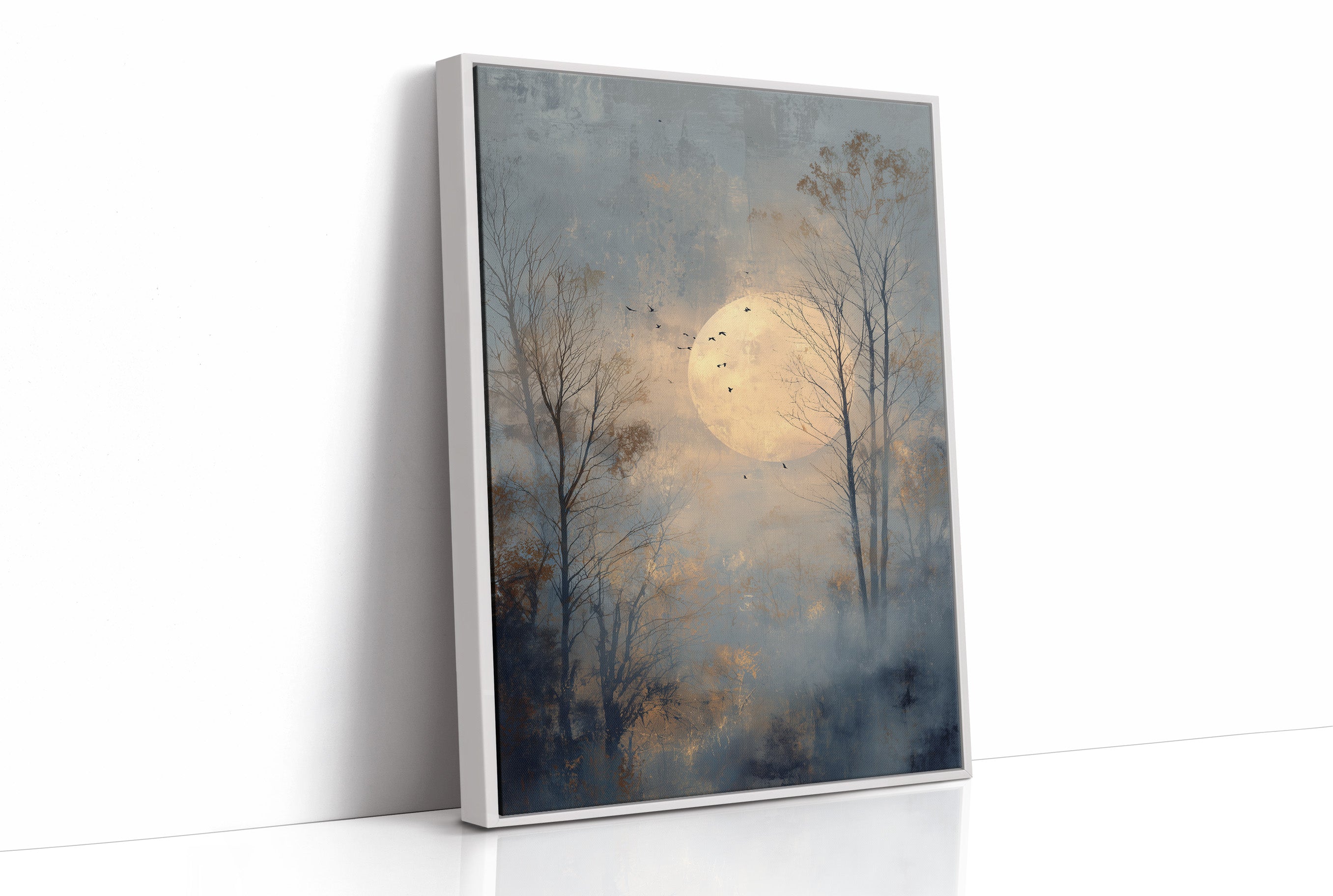 Birds Circle The Winter Moon