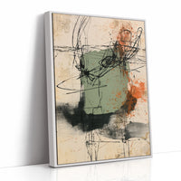 Sage Rust Gestural Scribble Art