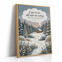 Come to Me, All Who Are Weary: Snowy Forest Cabin