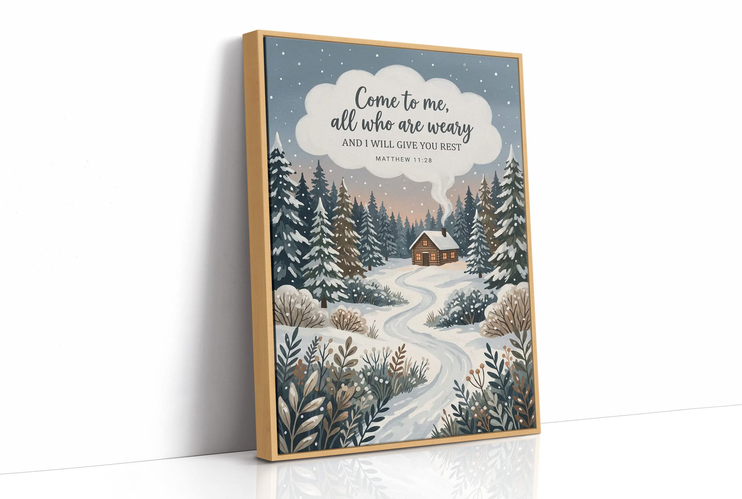 Come to Me, All Who Are Weary: Snowy Forest Cabin