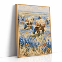 Longhorns in the Bluebonnets