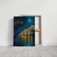 Moonlit Village Of Golden Light