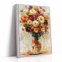 Zinnias in Glass, Sunlit Bunch