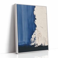 Indigo White Torn Edge Abstract