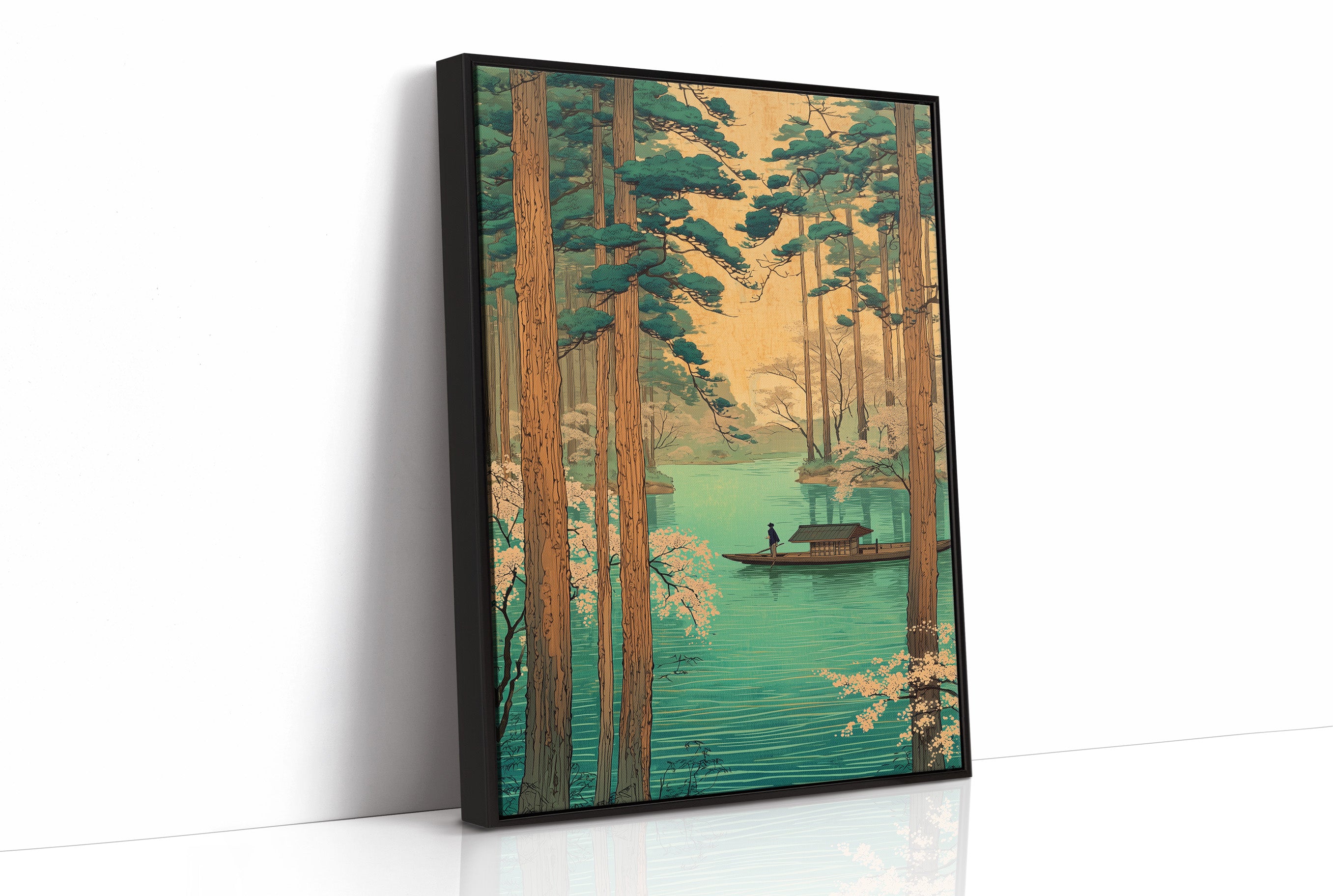 Tranquil Waters Between Sacred Pines