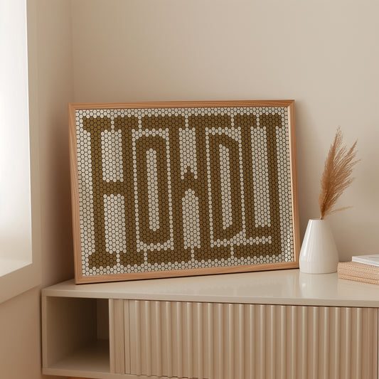 Howdy Western Mosaic Wall Greeting