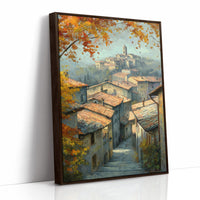 Autumn Leaves Frame Hillside Village