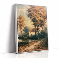 Autumn Cottage by the Water's Edge