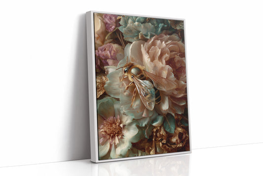 Honey Visitor Among Blush Petals