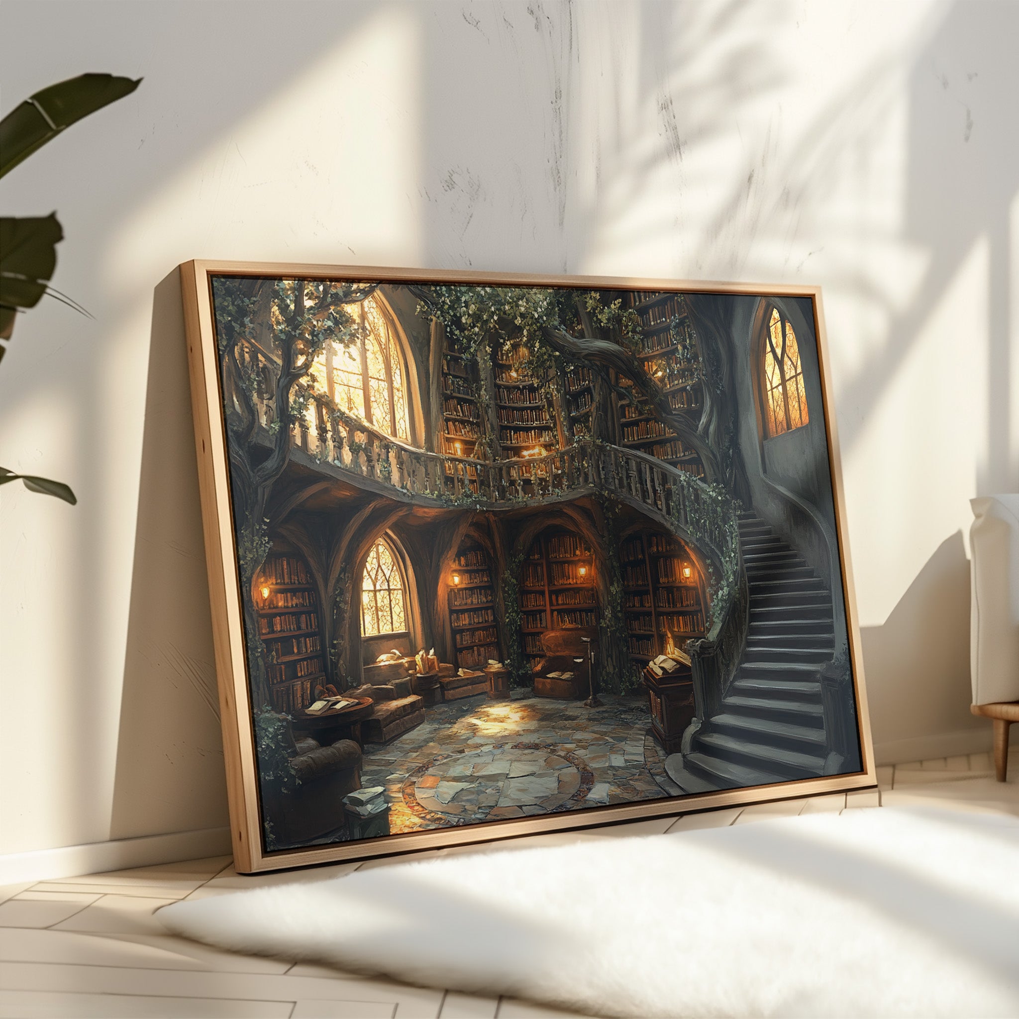 Ancient Books Dance With Sunlit Vines