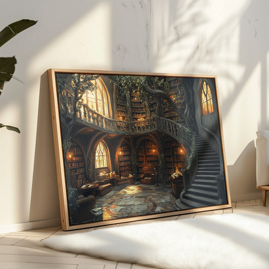 Ancient Books Dance With Sunlit Vines