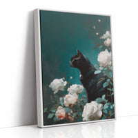 Midnight Prowl Among Pale Blooms