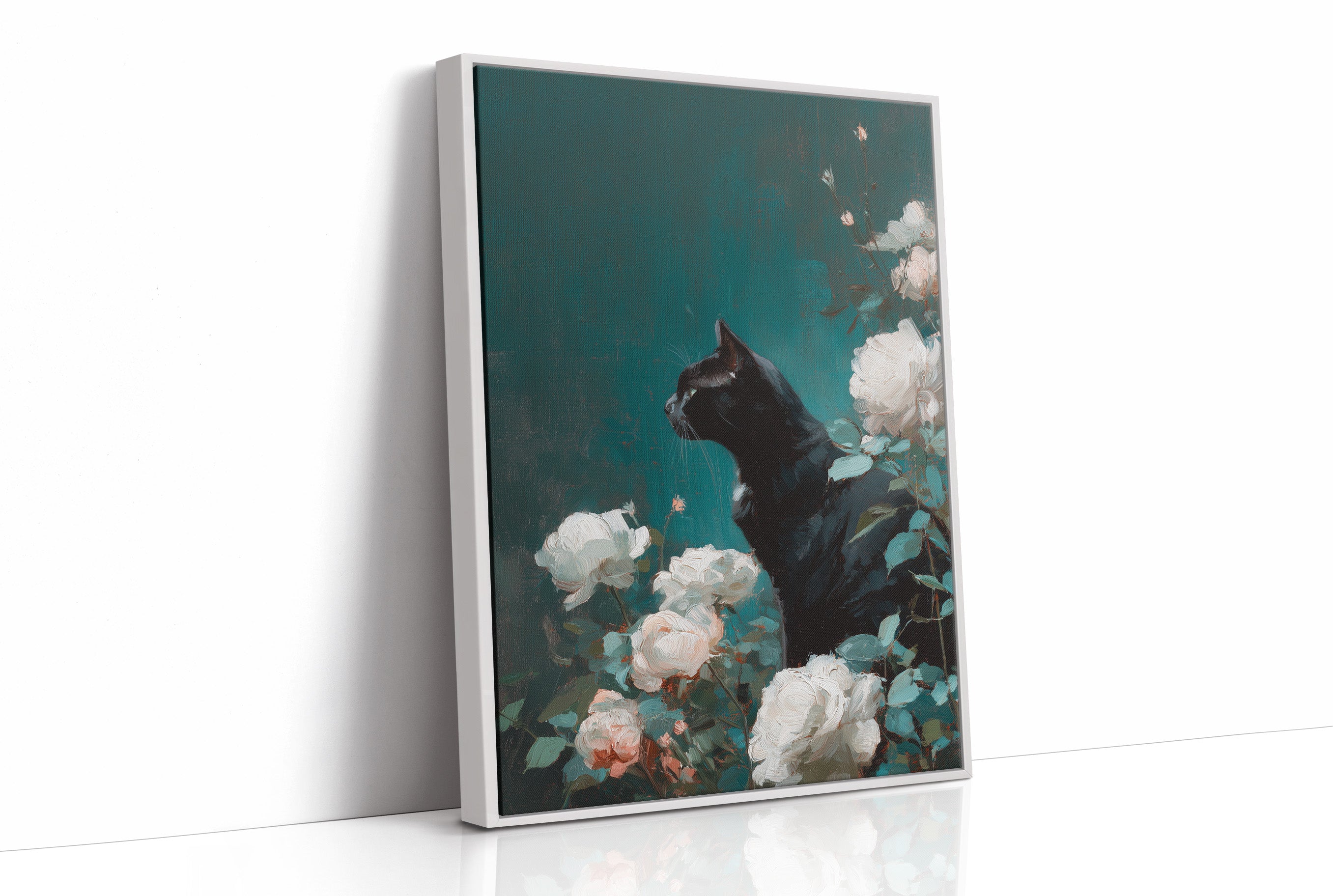 Midnight Prowl Among Pale Blooms