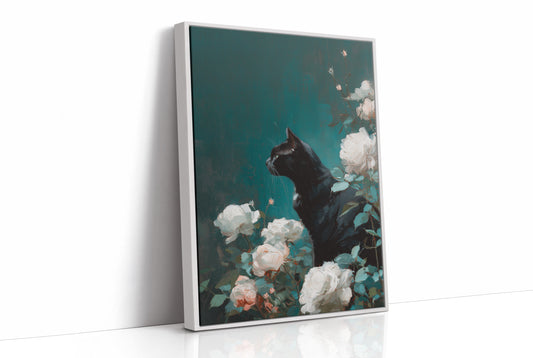 Midnight Prowl Among Pale Blooms