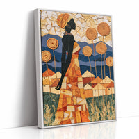 African Village Textile Collage