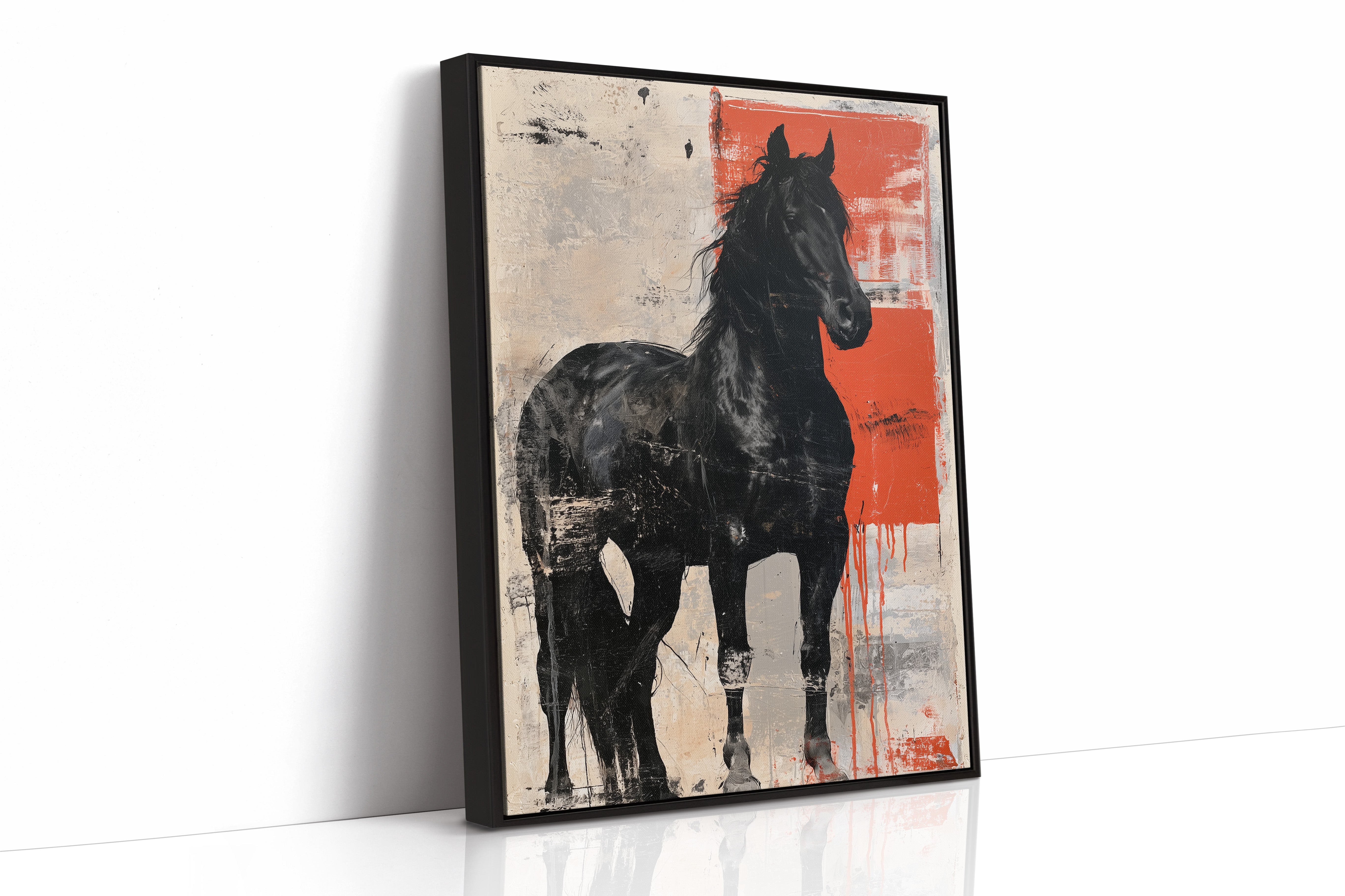 Black Stallion, Red Canvas