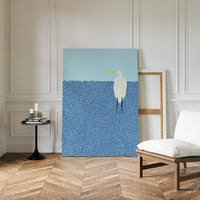 Egret in Blue Dotted Waters