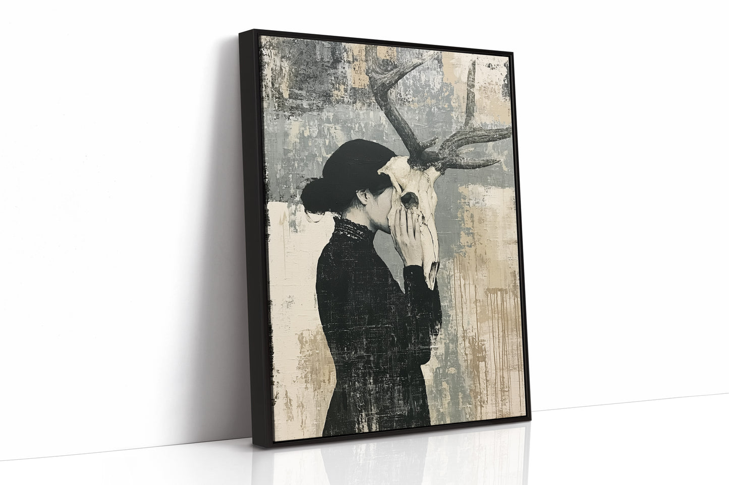 The Mask She Wears: Woman with Antlered Skull