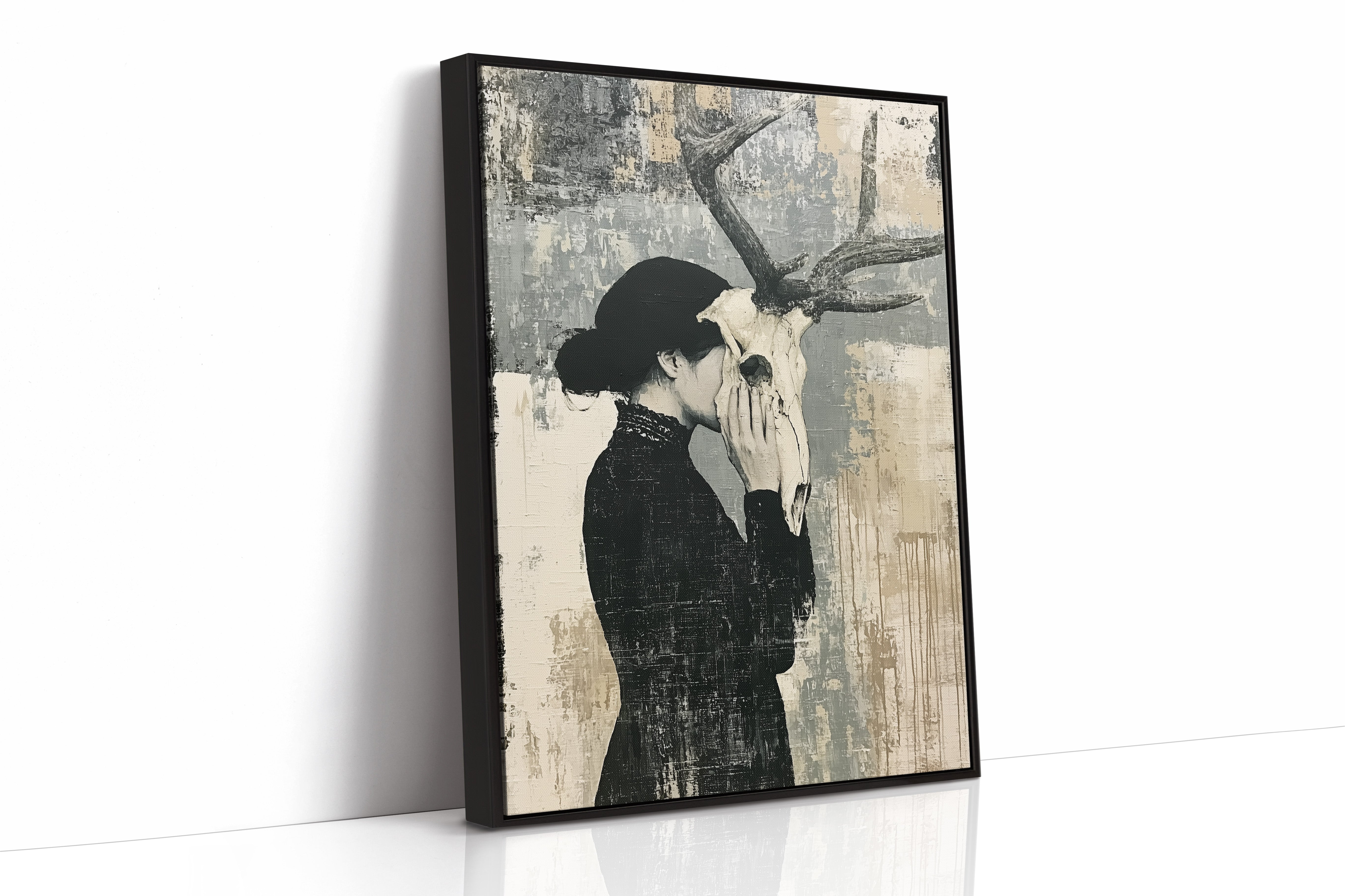 The Mask She Wears: Woman with Antlered Skull