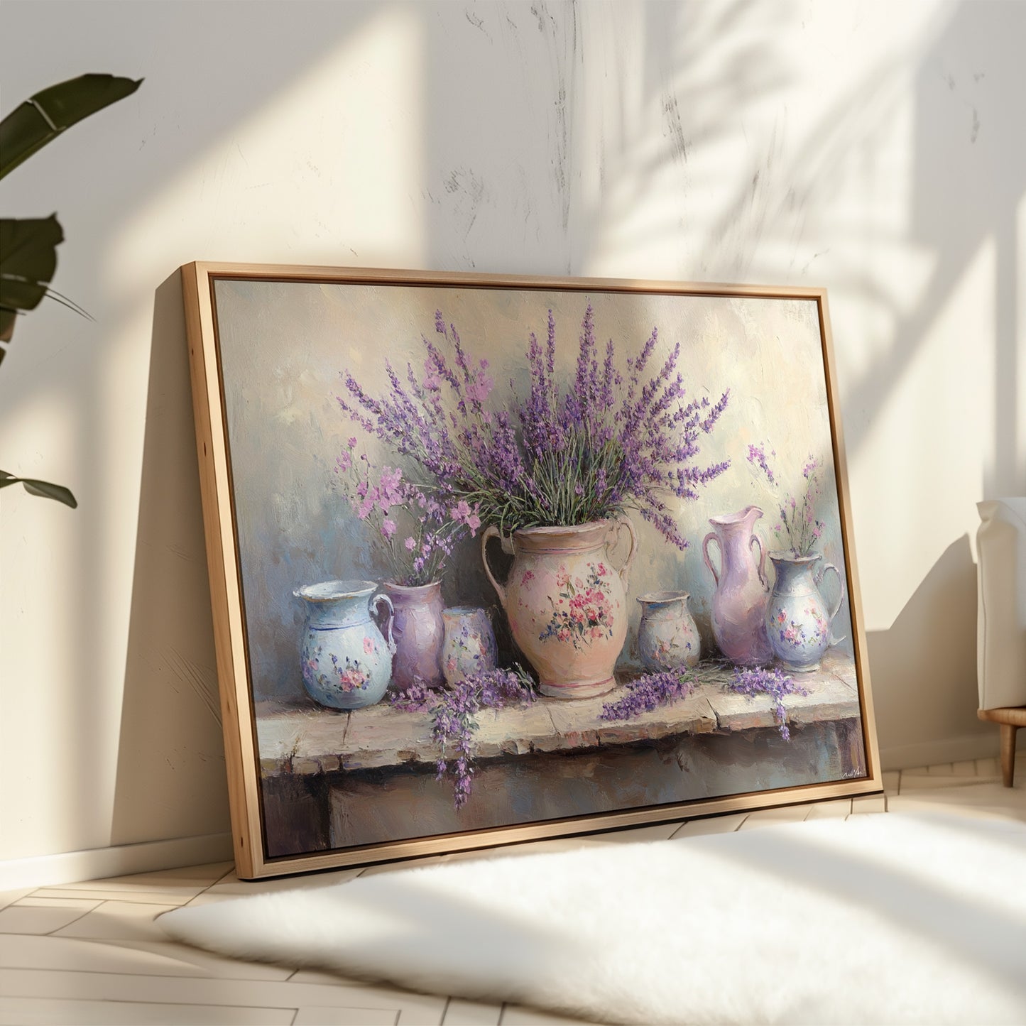 Lavender Spills Across Vintage Vessels