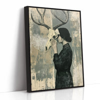 Behind the Skull: Woman with Antlers in Profile