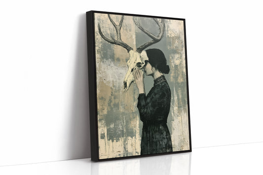 Behind the Skull: Woman with Antlers in Profile