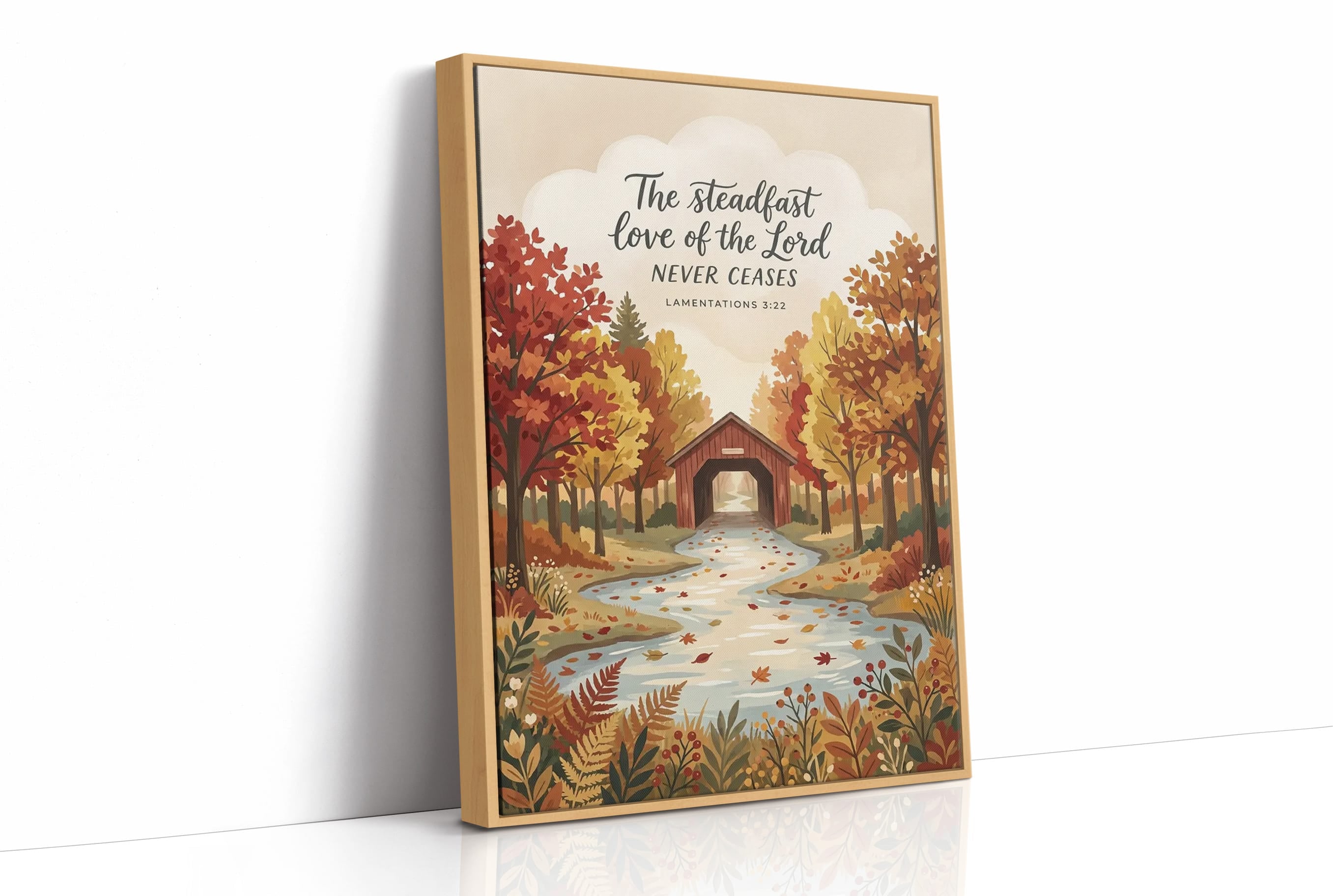 The Steadfast Love of the Lord: Covered Bridge Autumn Stream