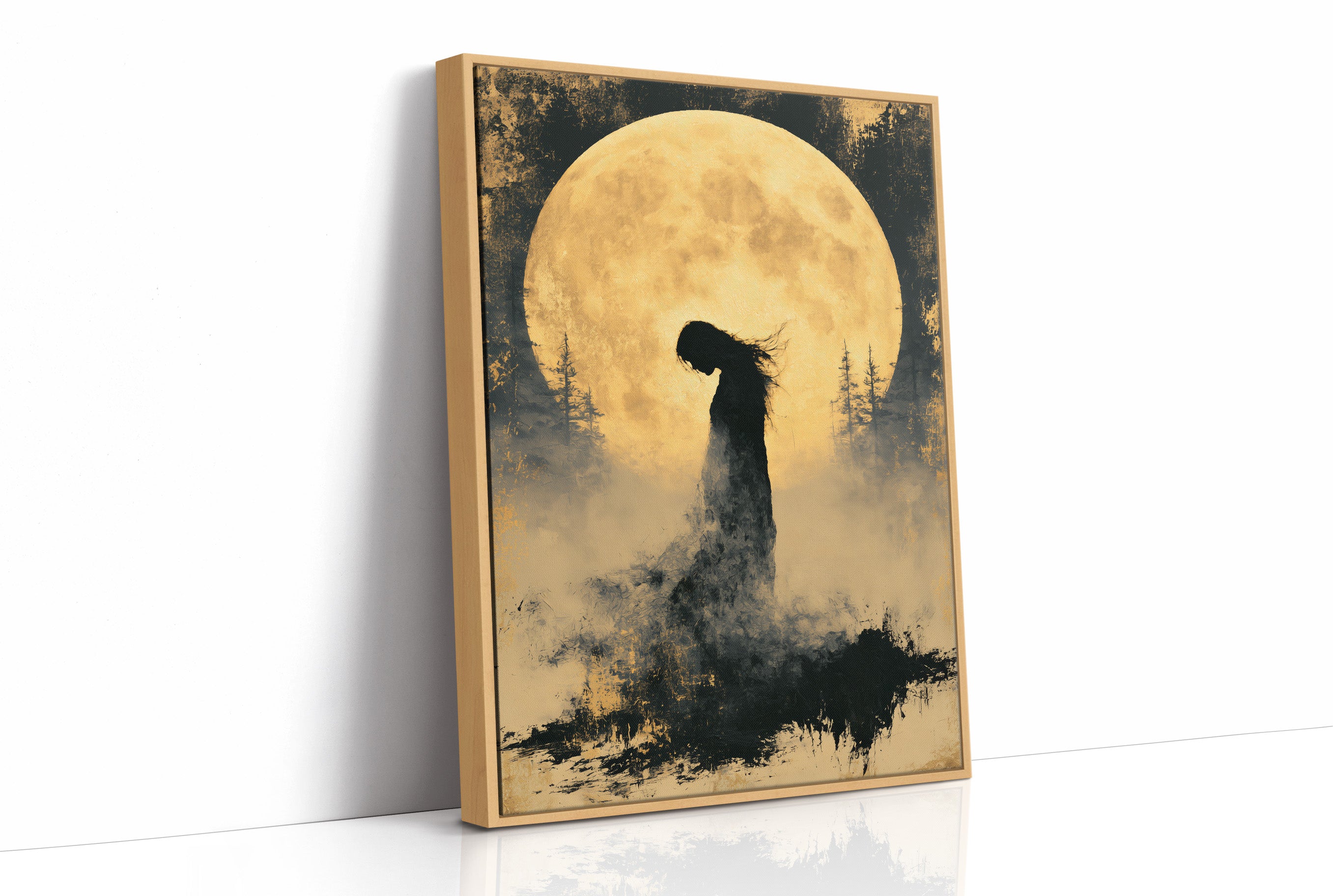Silhouette Beneath the Harvest Moon