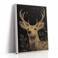 Starlit Stag Among Pine Branches
