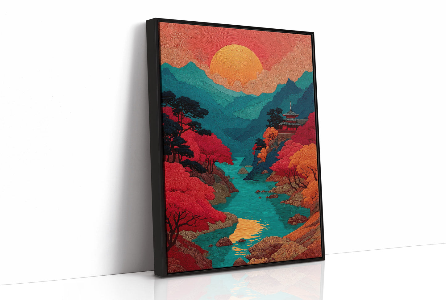 Crimson Rivers Meet Turquoise Mountains