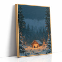 Manger in the Snowy Pines