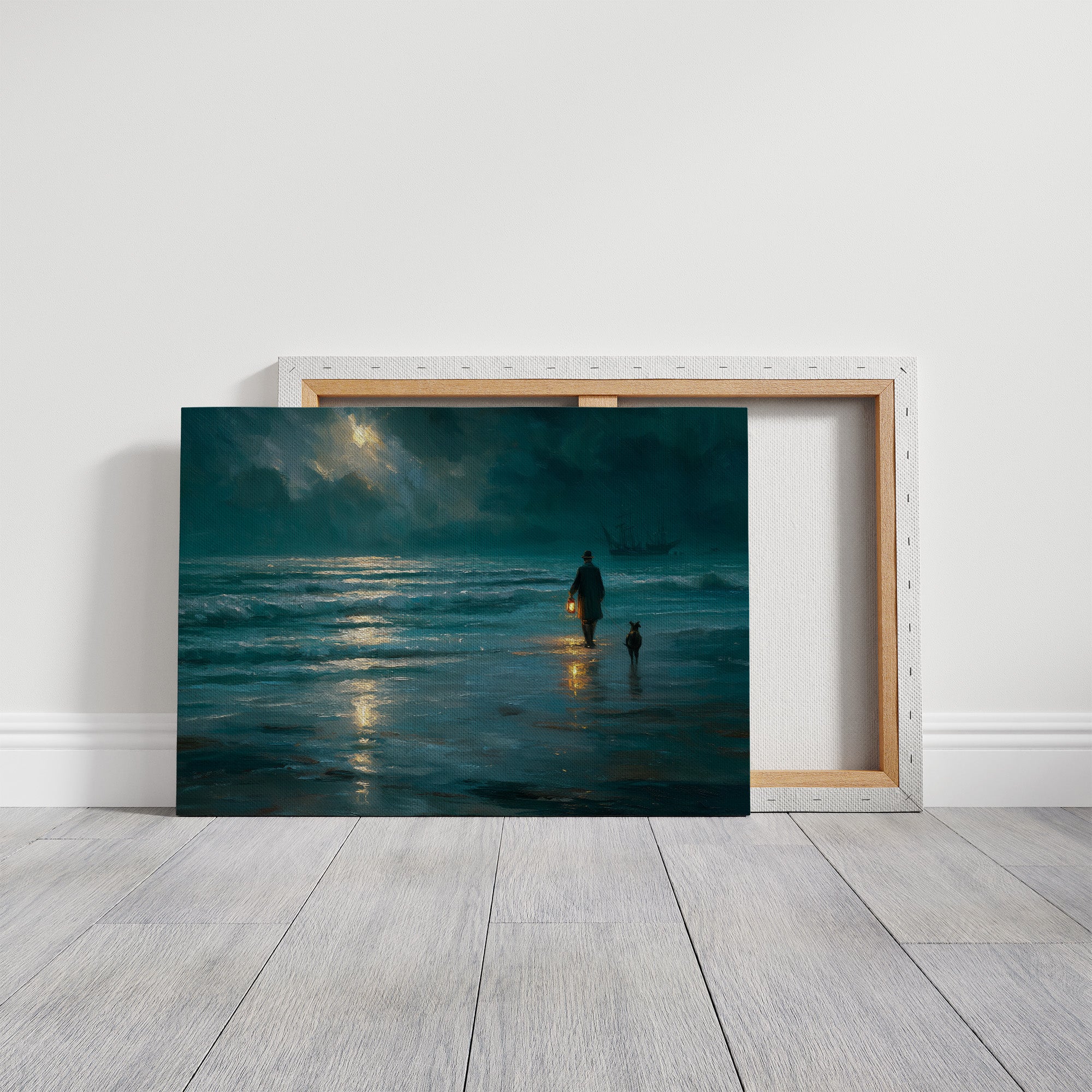 Midnight Walk Along Teal Waters