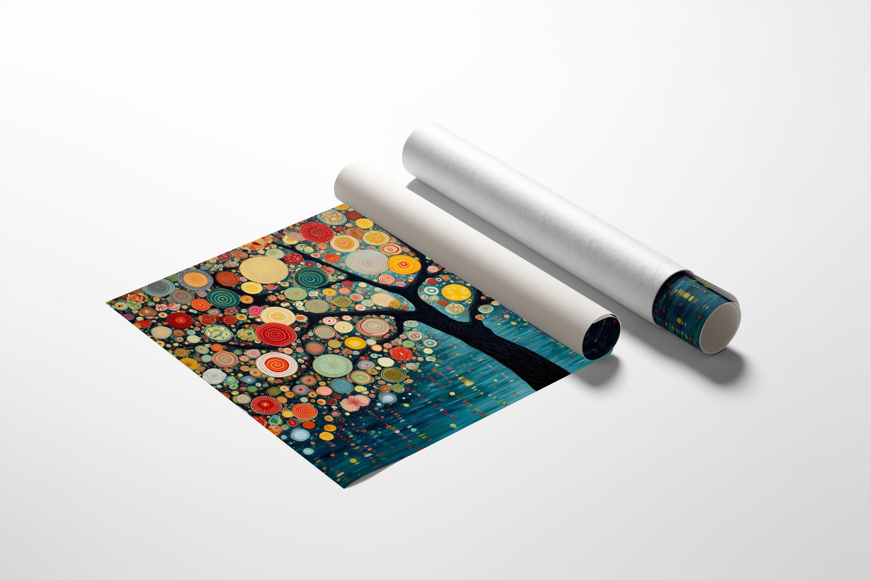 Circles Dance Through Teal Night