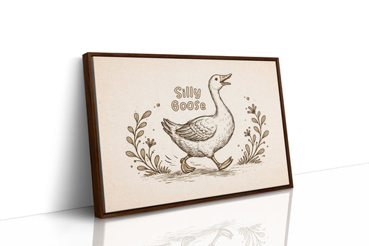 Whimsical Waddle Through Sepia Fields