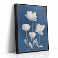 Ivory Blooms Against Blue