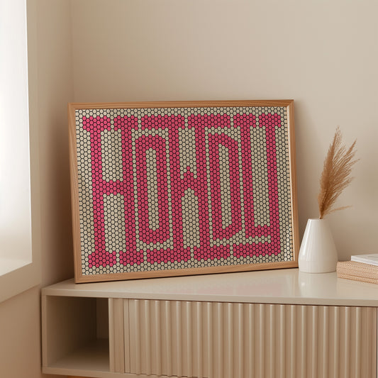 Howdy Pink Mosaic Western Greeting