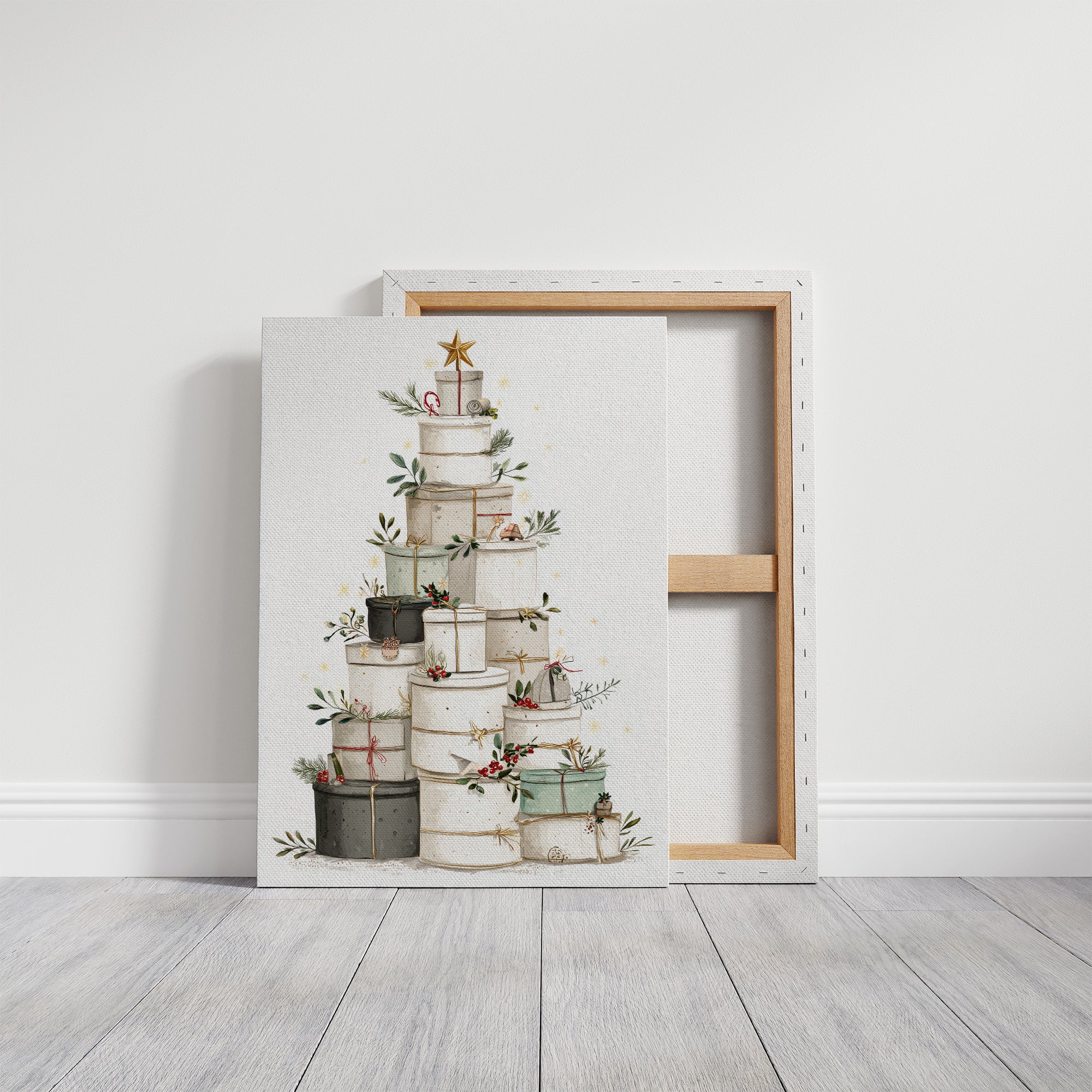 Stacked Treasures: A Festive Gift Tower