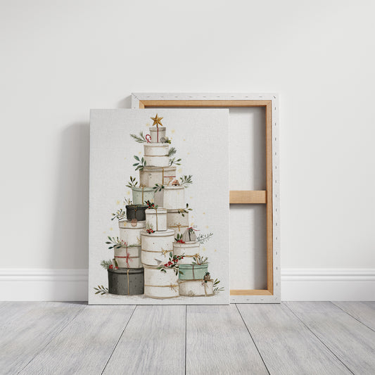 Stacked Treasures: A Festive Gift Tower