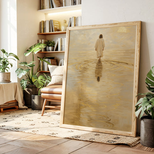 Golden Light Jesus Walking on Water