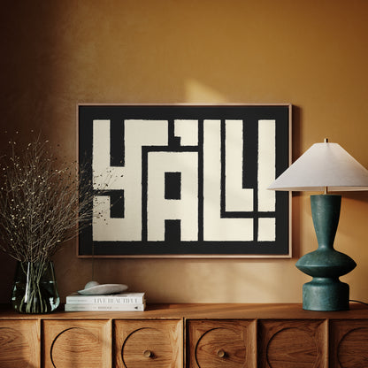 Y’ALL! Western Typography Print – Modern Cowboy Wall Art