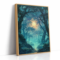 The Glowing Path: Moonlit Forest Stream