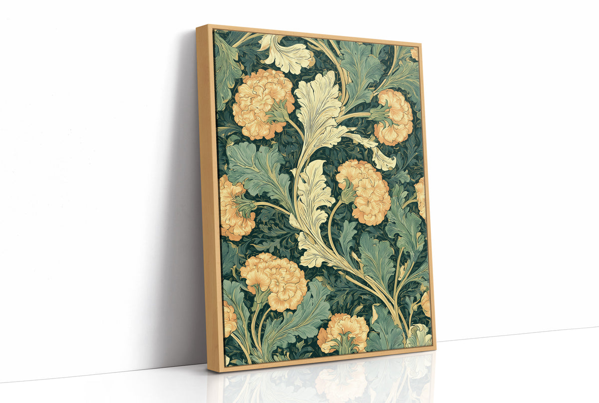 William Morris Style: Golden Carnations